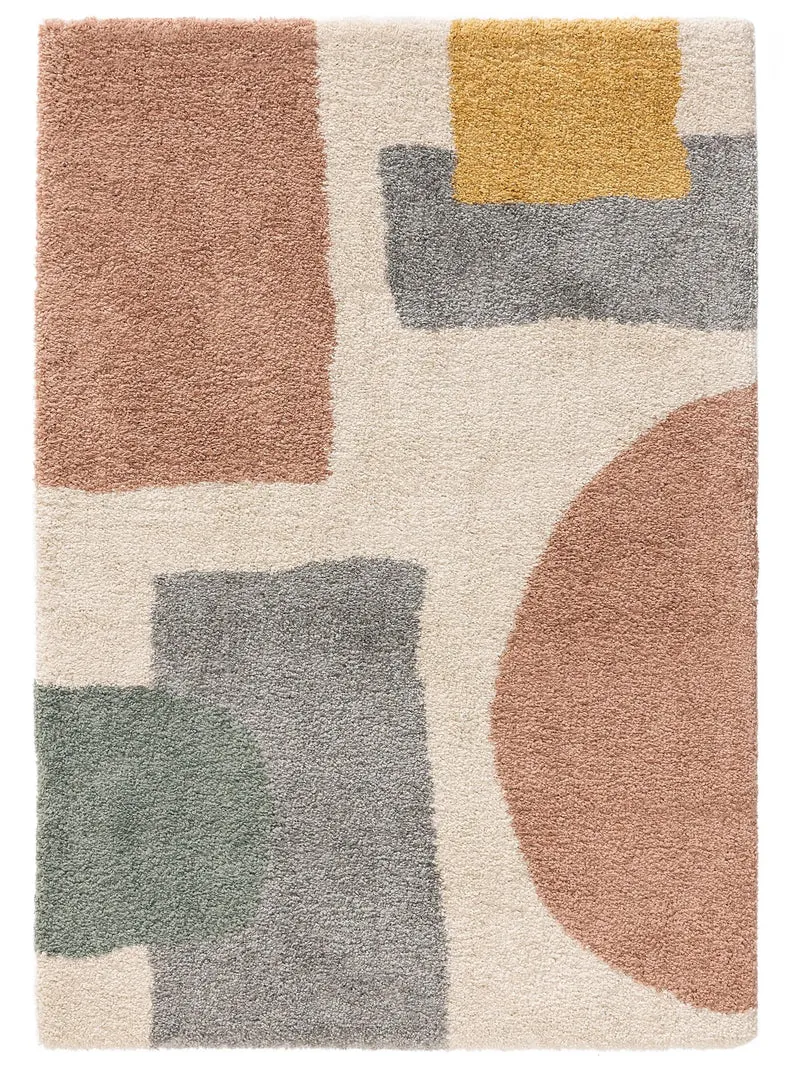 Tapis contemporain motif abstrait enfant multicolore 140x200 cm