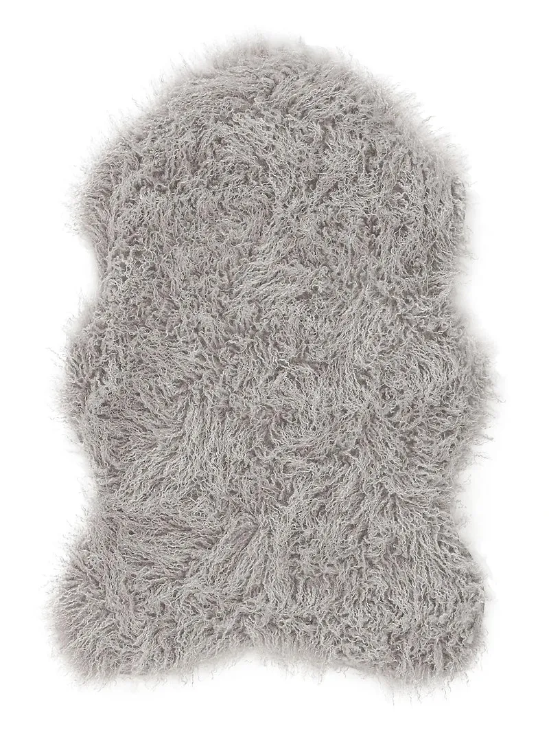 Tapis shaggy poils longs gris 60x90 cm