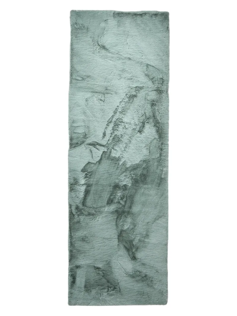 Tapis shaggy fausse fourrure de couloir vert menthe 80x240 cm