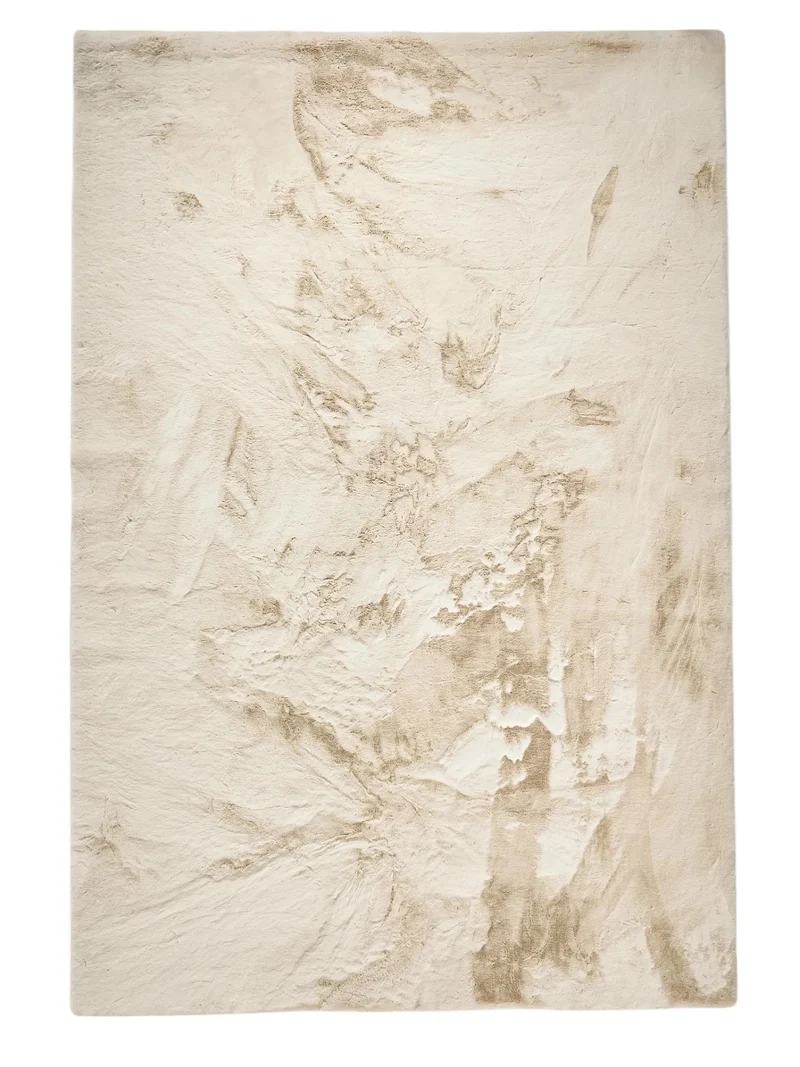 Tapis shaggy fausse fourrure crème 200x300 cm