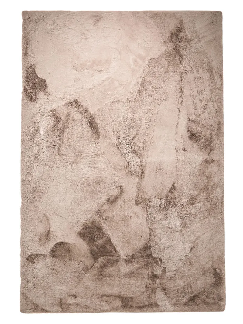 Tapis shaggy fausse fourrure taupe 200x300 cm