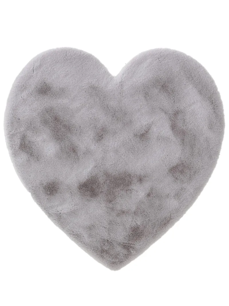 Tapis shaggy forme coeur enfant gris clair 100x100 cm
