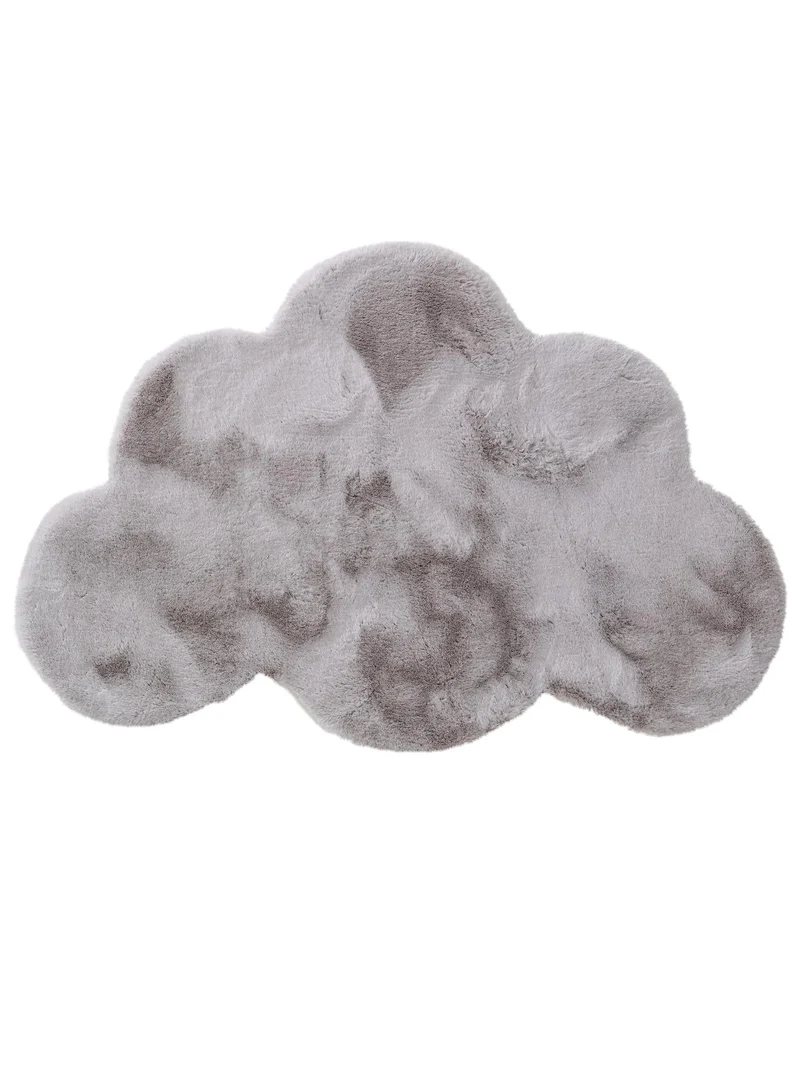 Tapis shaggy forme nuage enfant gris clair 80x120 cm