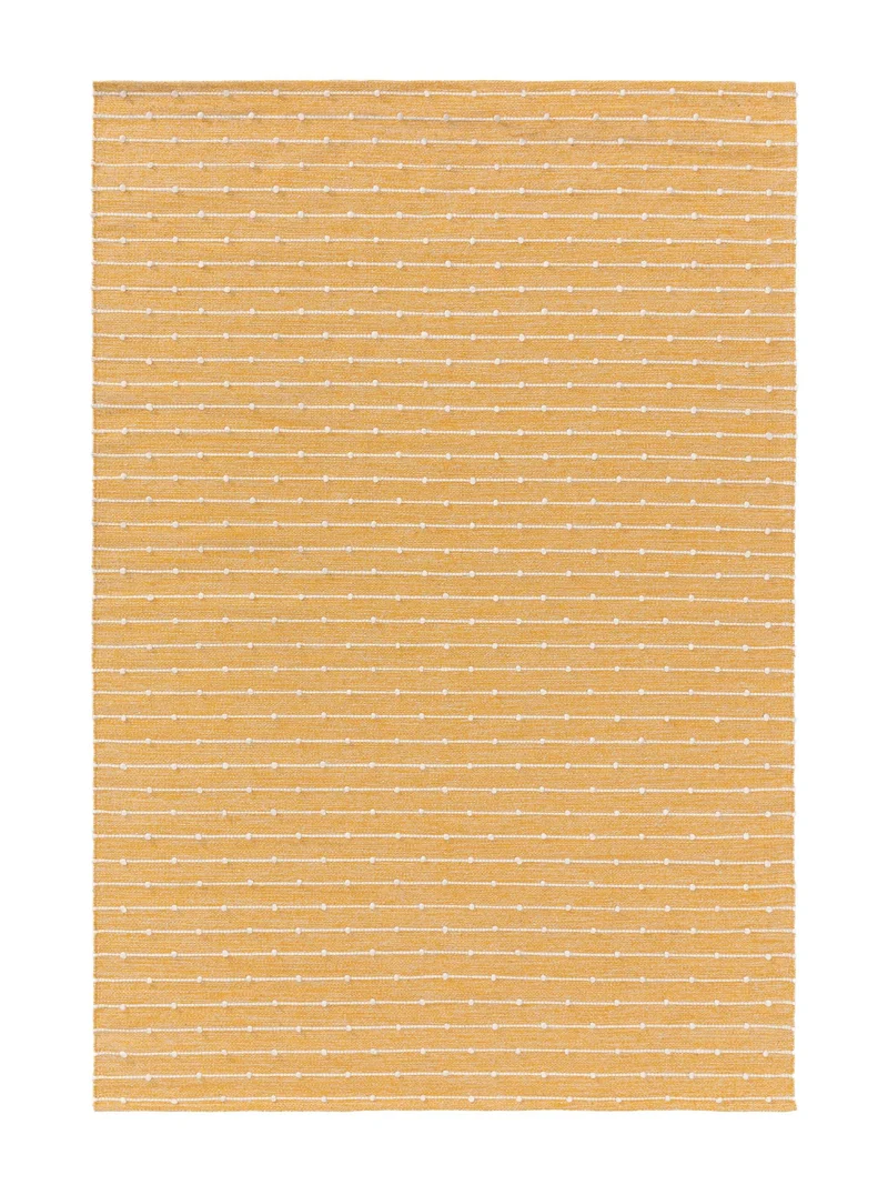 Tapis scandinave perlé enfant jaune en coton 80x120 cm