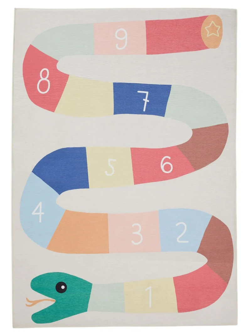 Tapis marelle serpent enfant multicolore 120x170 cm