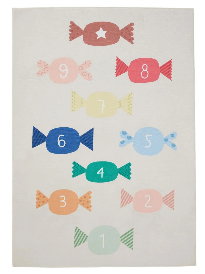 Tapis marelle bonbon enfant multicolore 120x170 cm