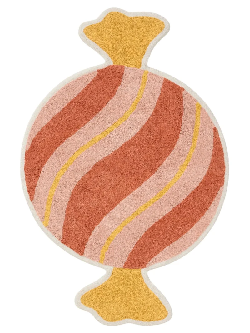Tapis retro bonbon enfant multicolore en coton 120x180 cm