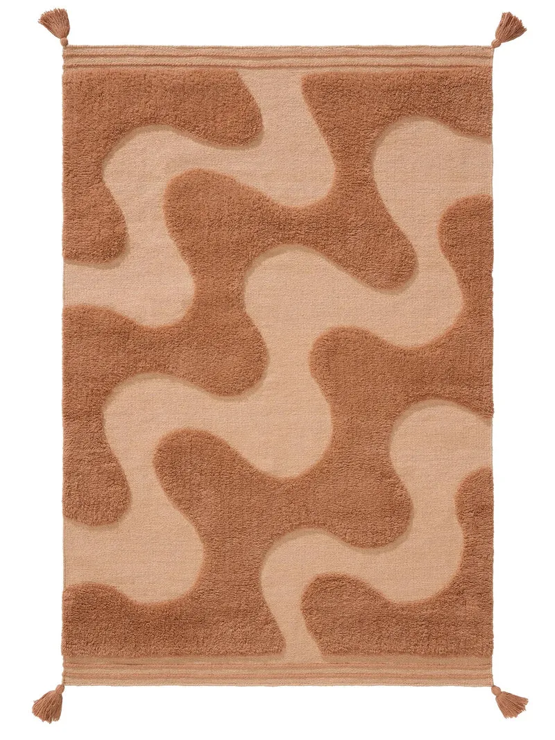 Tapis design retro enfant terracotta 90x130 cm