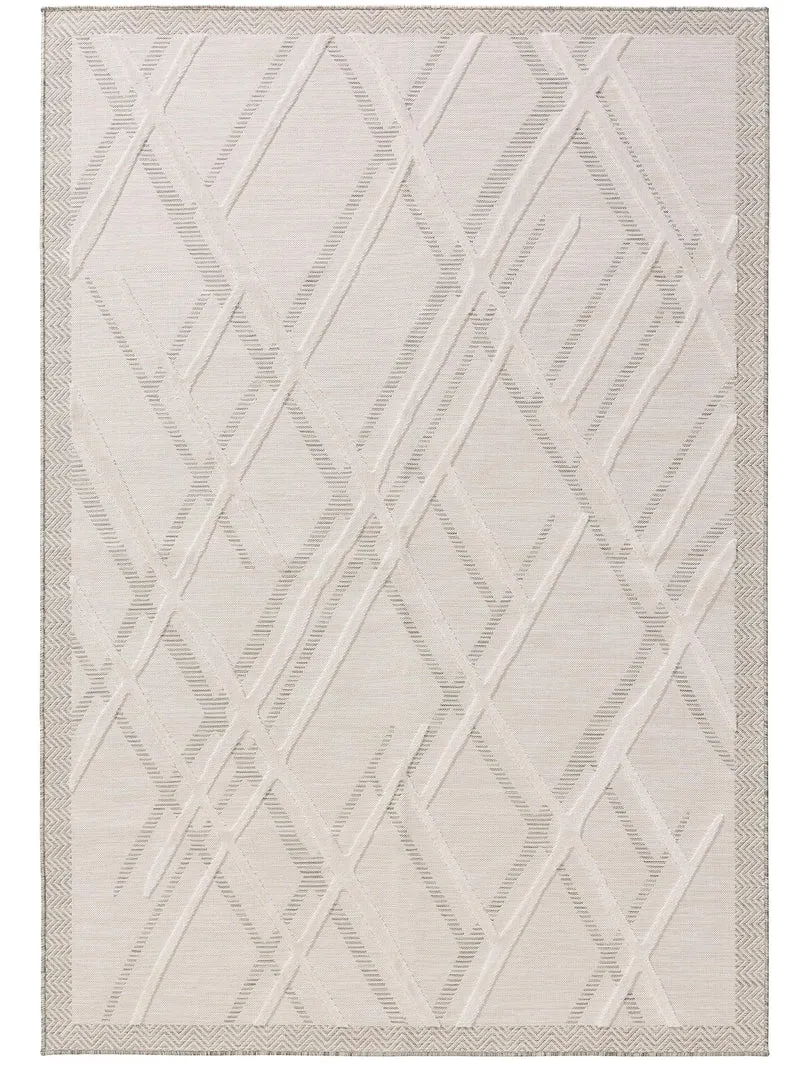 Tapis berbère moderne blanc d'intérieur et d'extérieur 160x230 cm
