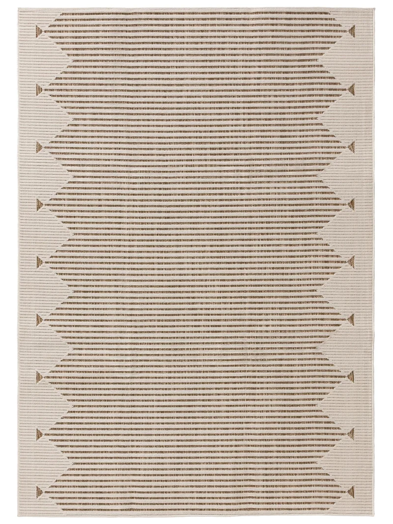 Tapis géométrique style ethnique crème d'intérieur et d'extérieur 160x230 cm