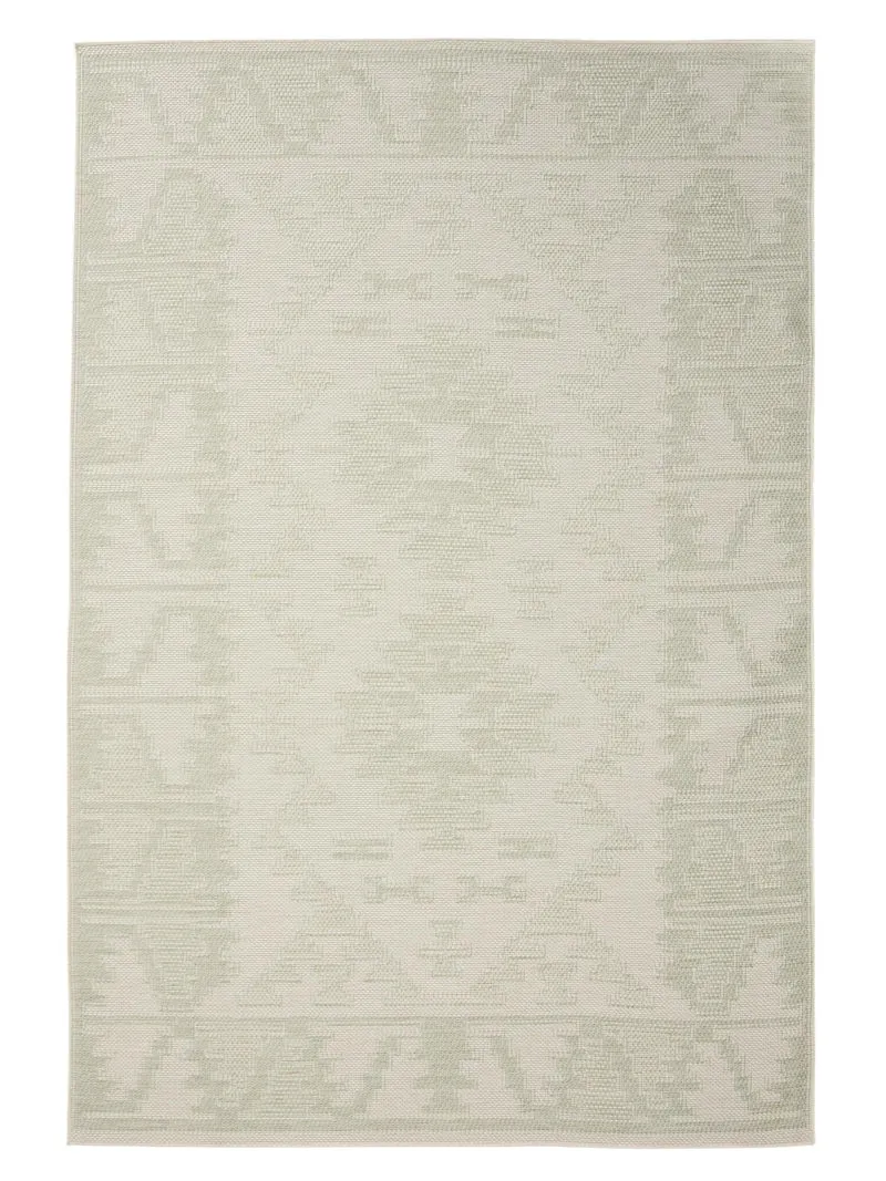 Tapis ethnique vert et gris d'intérieur et d'extérieur 200x290 cm