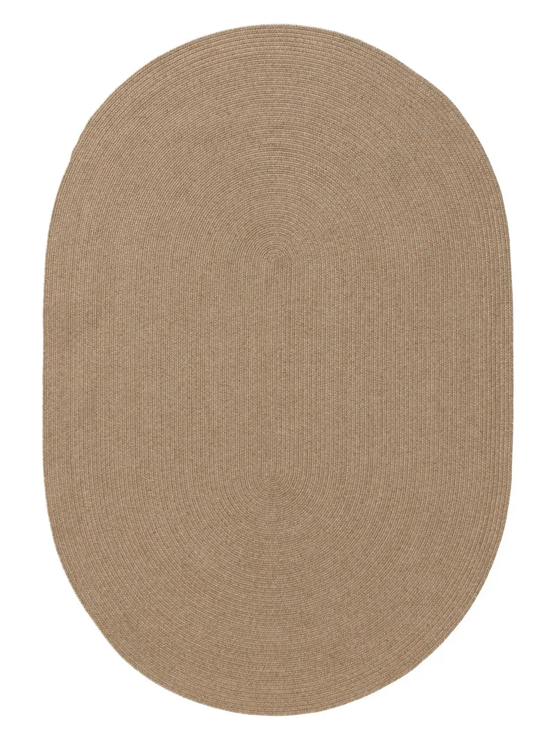 Tapis scandinave tressé ovale beige d'intérieur et d'extérieur 120x170 cm