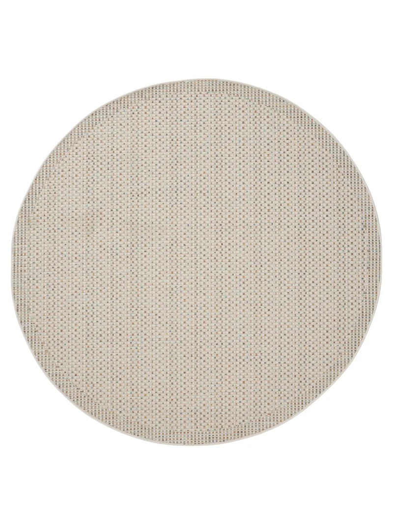 Tapis scandinave tressé rond gris d'intérieur et d'extérieur 200 cm de diamètre