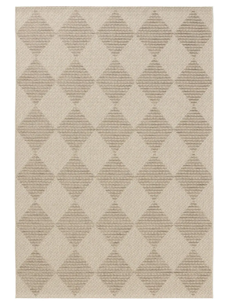 Tapis moderne motif géométrique beige d'intérieur et d'extérieur 160x230 cm