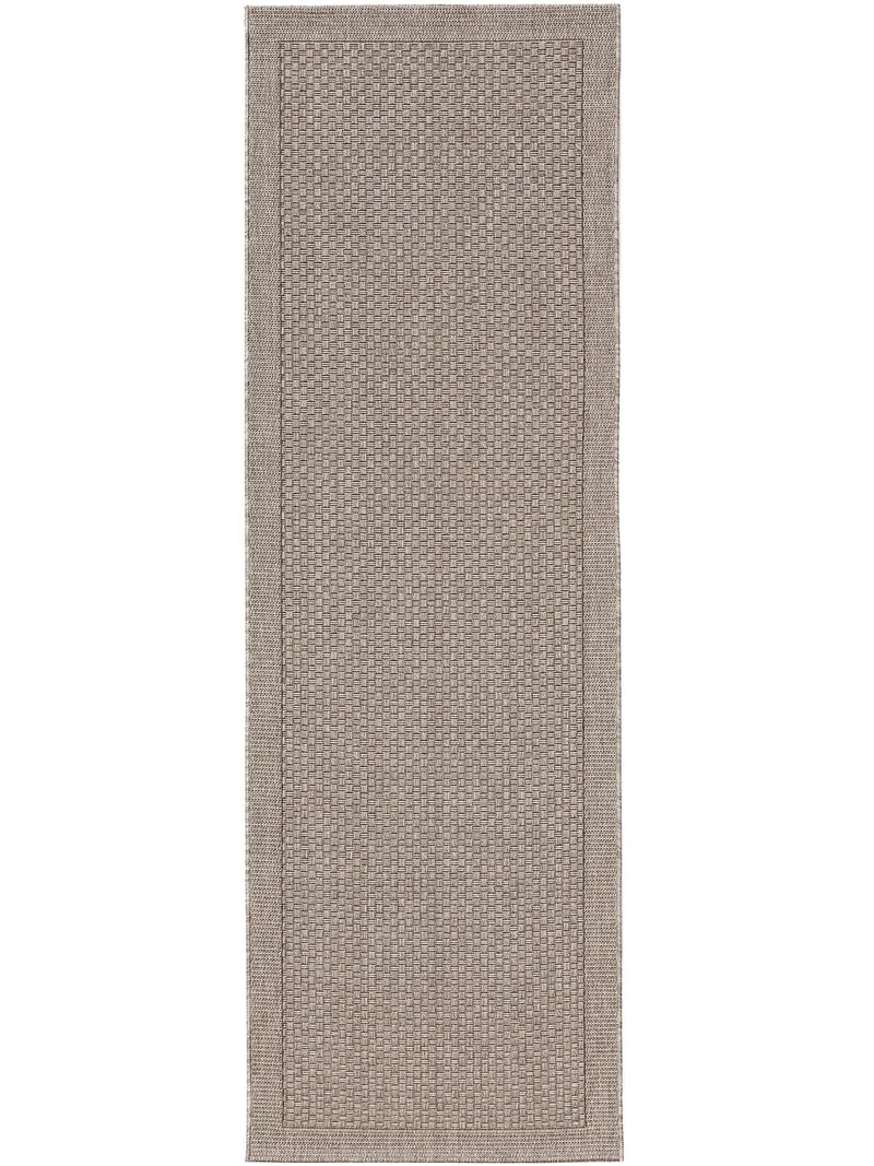 Tapis scandinave de couloir gris clair d'intérieur et d'extérieur 80x240 cm