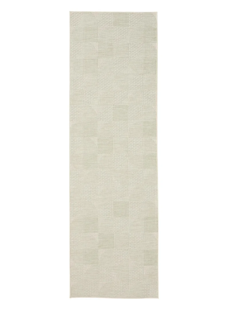 Tapis patchwork de couloir vert et gris d'intérieur et d'extérieur 80x250 cm