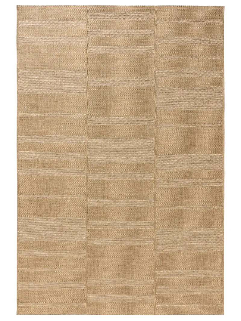 Tapis scandinave épuré marron clair d'intérieur et d'extérieur 120x170 cm
