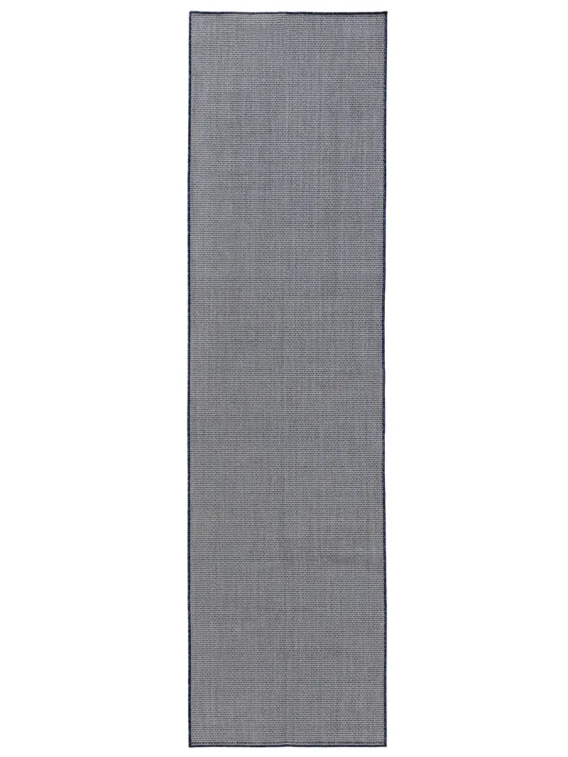 Tapis moderne tressé à plat de couloir bleu d'intérieur et d'extérieur 70x200 cm