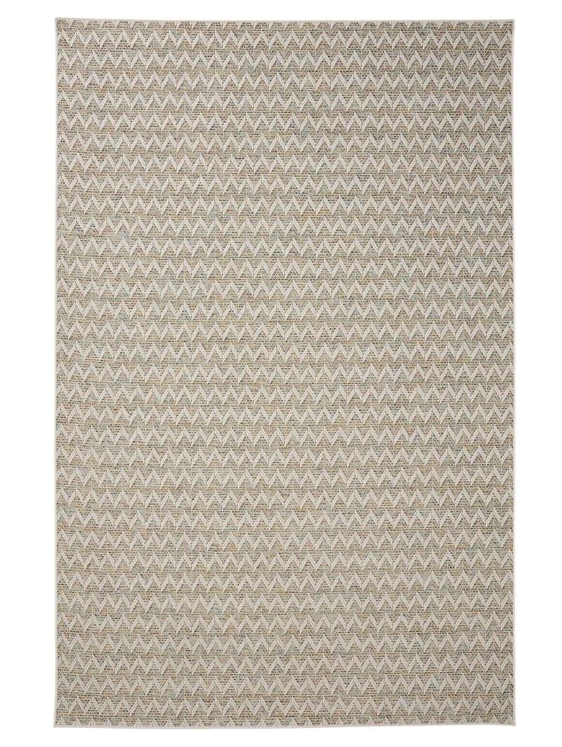 Tapis scandinave motif géométrique beige d'intérieur et d'extérieur 80x150 cm