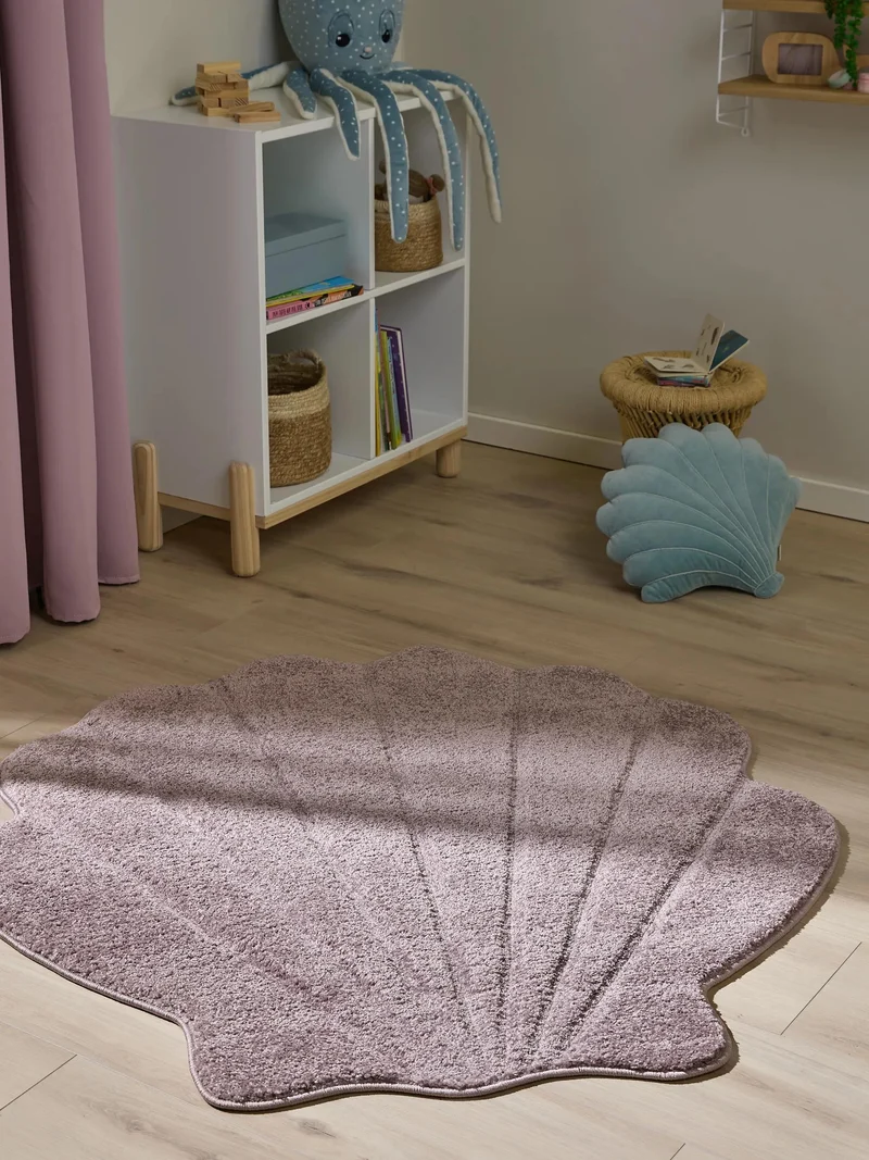 Tapis moderne uni enfant violet 120x120 cm