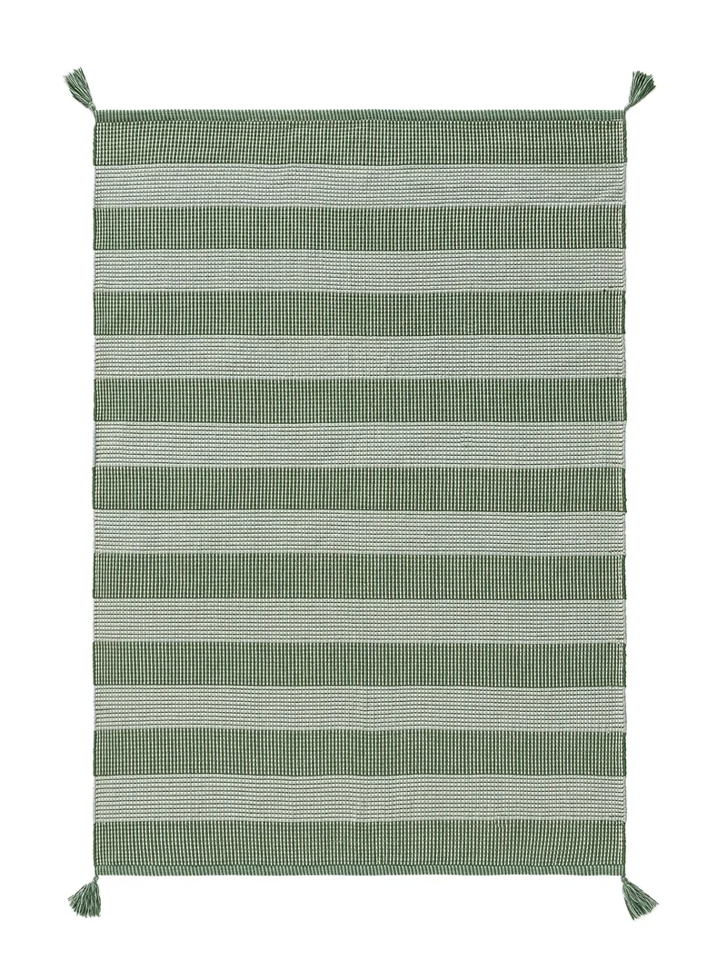 Tapis moderne motif rayé enfant vert 120x170 cm