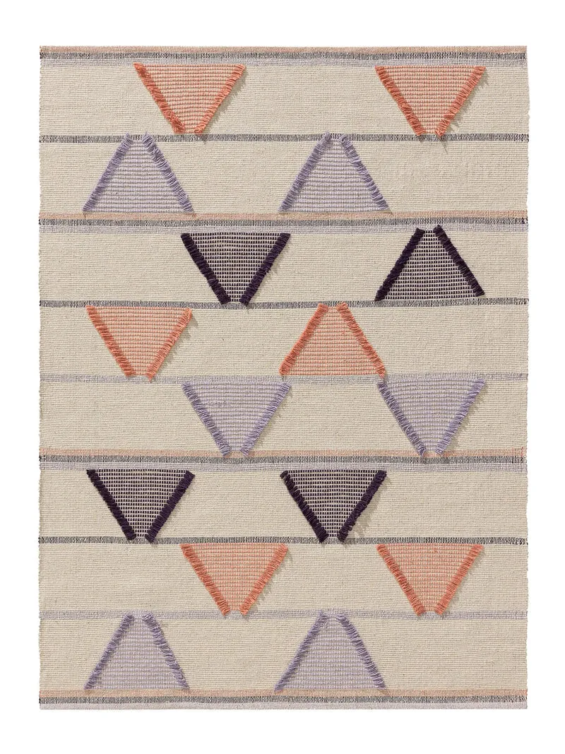 Tapis géométrique motif triangle enfant violet 160x230 cm