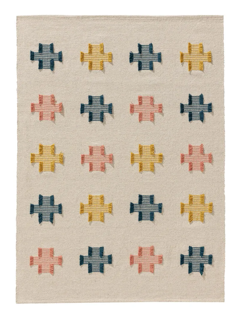 Tapis géométrique motif croix enfant multicolore 160x230 cm