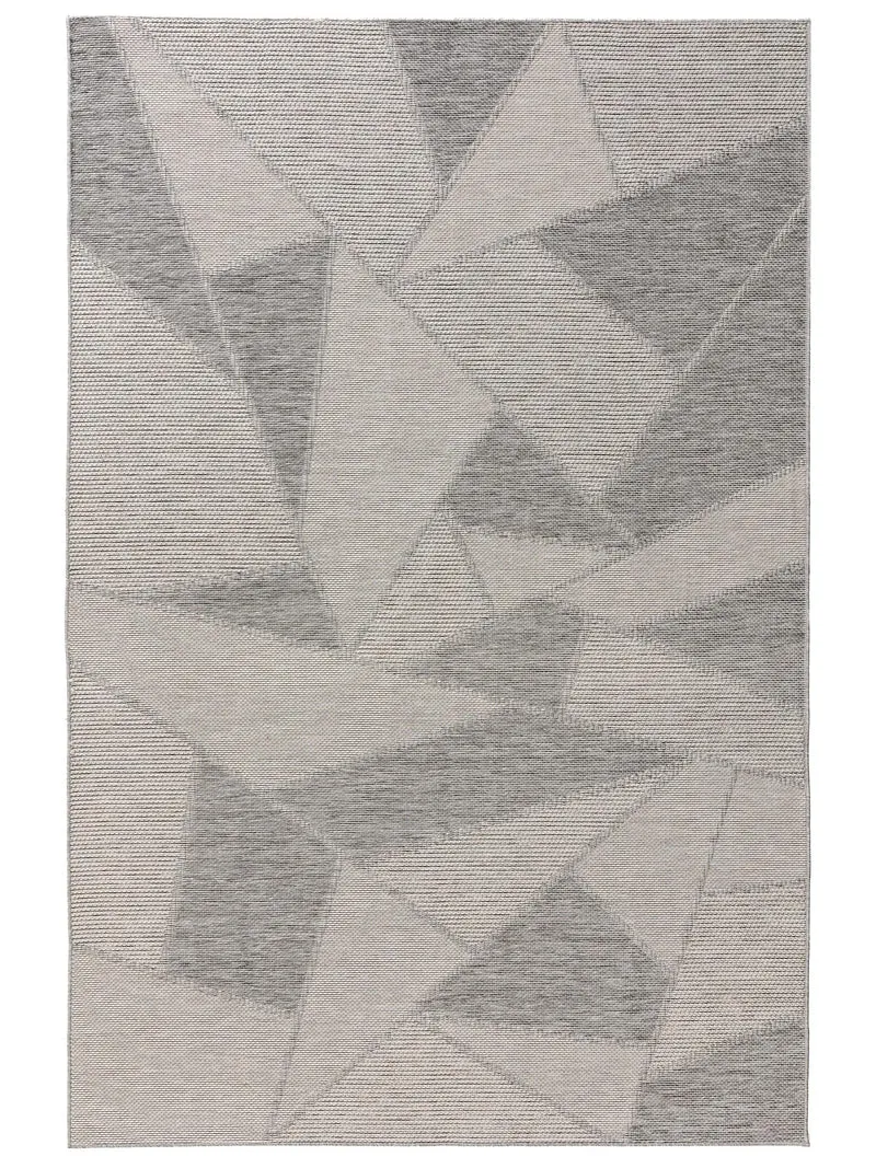 Tapis géométrique motif triangle gris d'intérieur et d'extérieur 200x290 cm