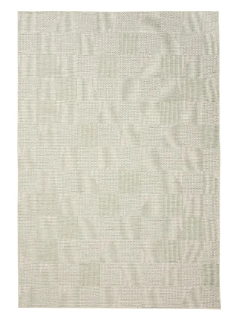 Tapis patchwork vert et gris d'intérieur et d'extérieur 240x340 cm