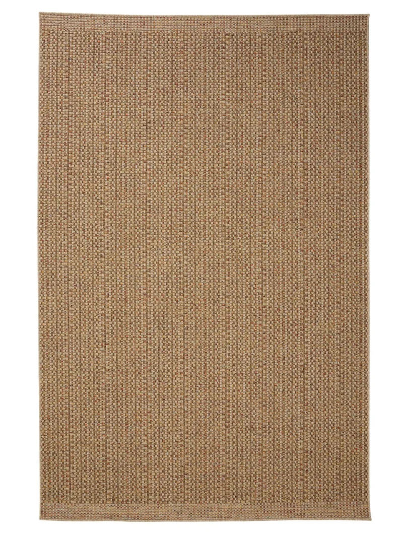 Tapis scandinave tressé marron d'intérieur et d'extérieur 140x200 cm