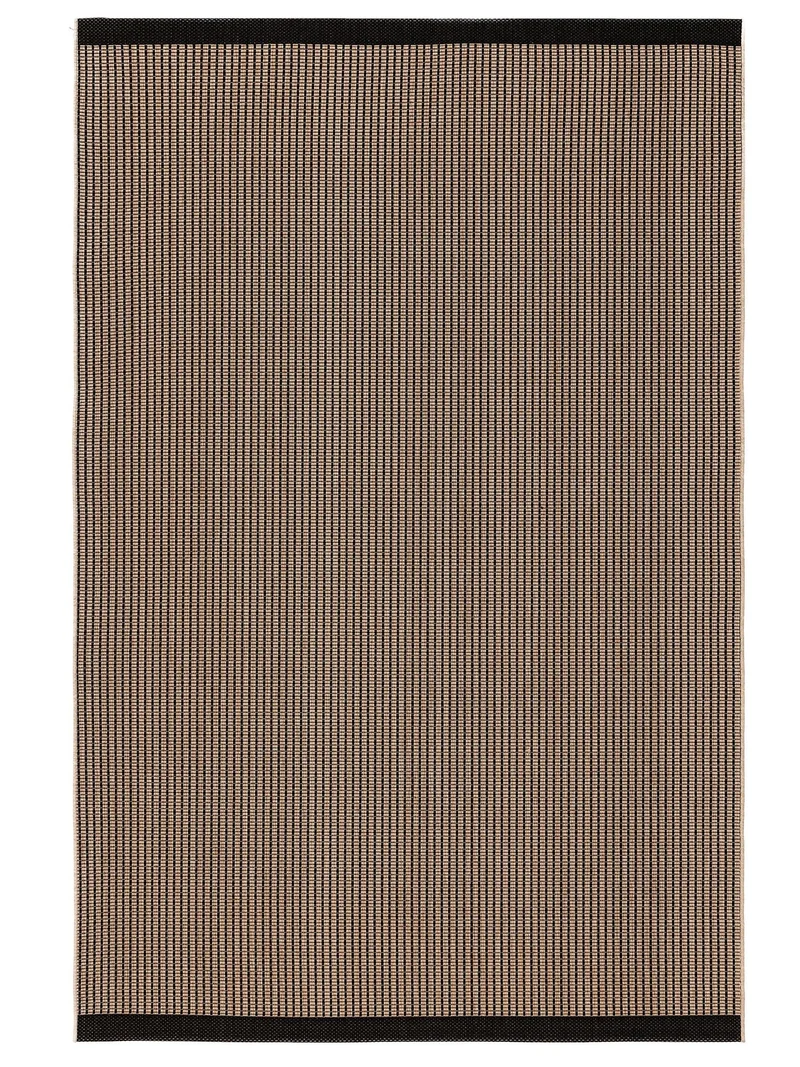 Tapis scandinave beige et noir d'intérieur et d'extérieur 140x200 cm