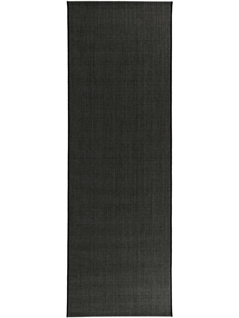 Tapis moderne uni de couloir noir d'intérieur et d'extérieur 80x240 cm