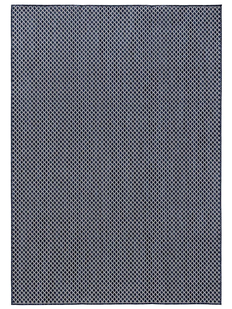 Tapis moderne motif losange bleu d'intérieur et d'extérieur 160x230 cm
