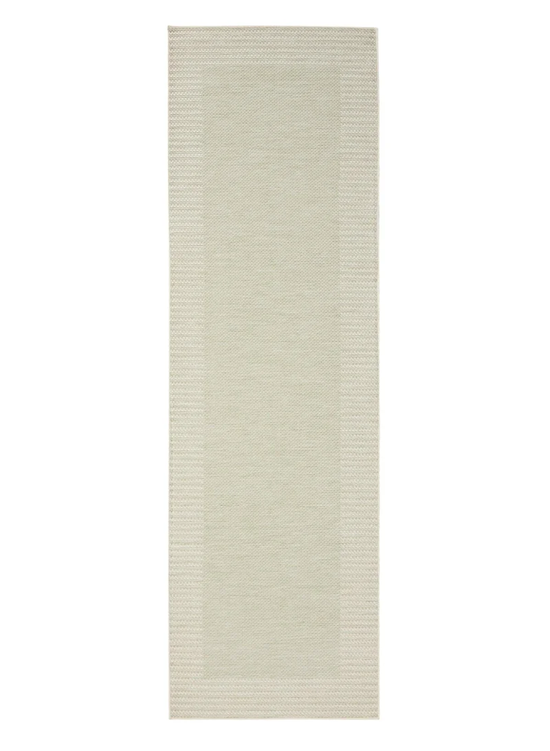 Tapis scandinave uni de couloir beige d'intérieur et d'extérieur 80x250 cm