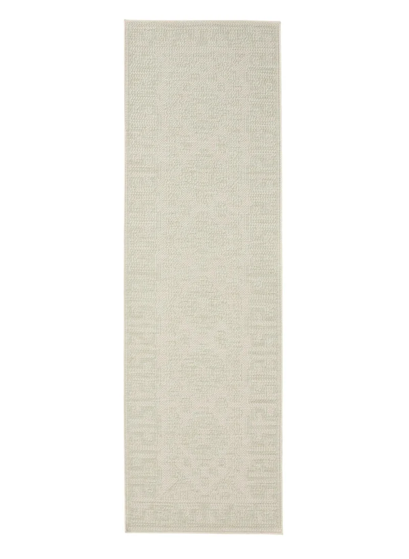 Tapis ethnique de couloir vert et gris d'intérieur et d'extérieur 80x250 cm