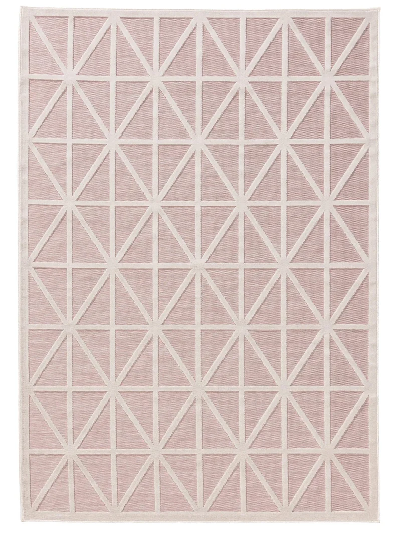 Tapis géométrique losange rose clair d'intérieur et d'extérieur 160x230 cm
