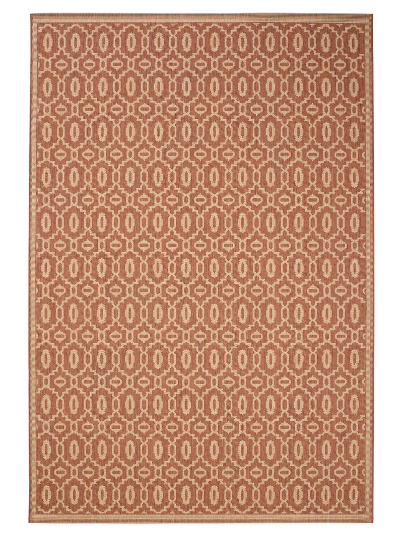 Tapis bohème inspiration oriental terracotta d'intérieur et d'extérieur 240x340 cm