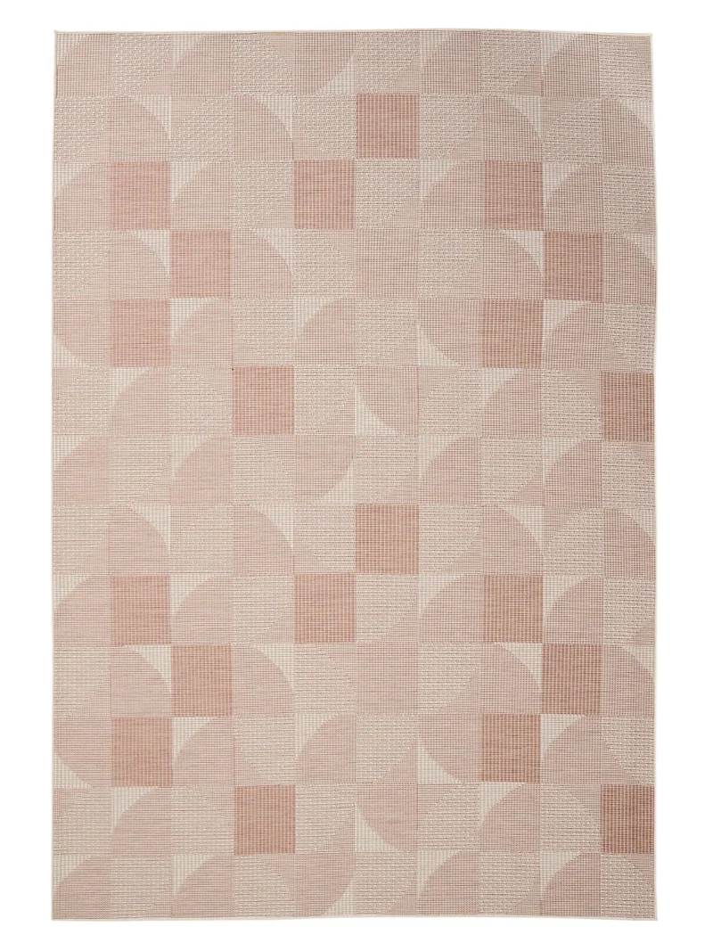 Tapis patchwork terracotta d'intérieur et d'extérieur 160x230 cm