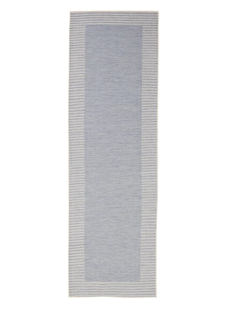 Tapis scandinave uni de couloir bleu gris d'intérieur et d'extérieur 80x250 cm