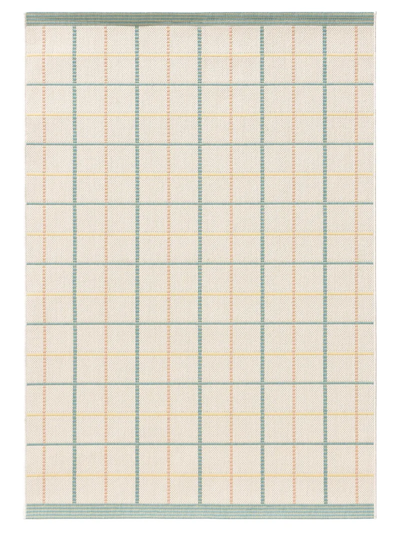 Tapis géométrique motif à carreaux multicolore d'intérieur et d'extérieur 160x230 cm