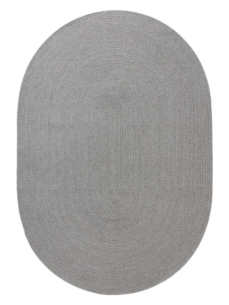 Tapis scandinave tressé ovale gris d'intérieur et d'extérieur 120x170 cm