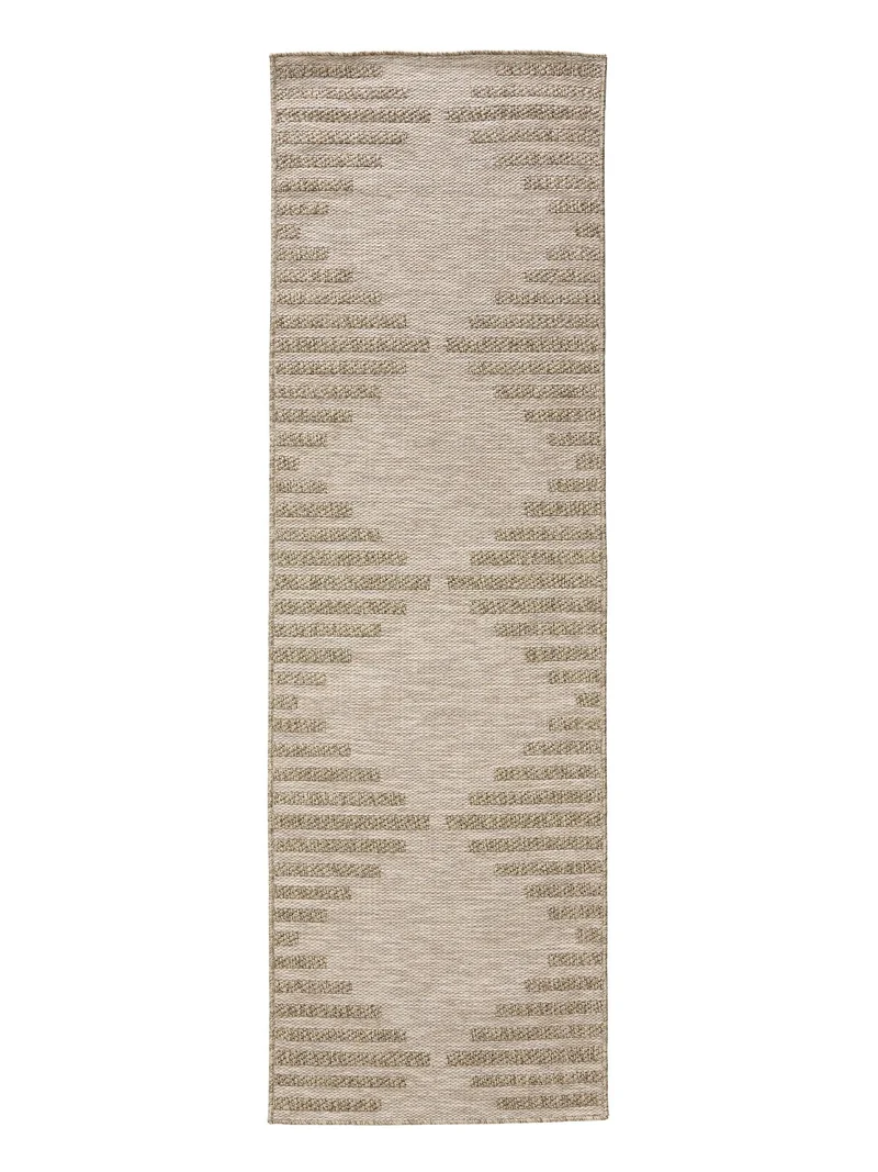 Tapis ethnique de couloir marron naturel d'intérieur et d'extérieur 80x240 cm