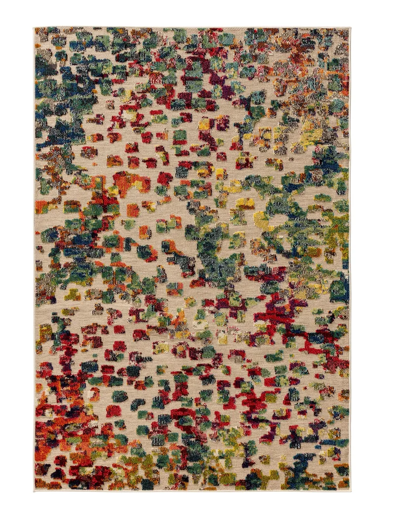 Tapis contemporain tressé multicolore d'intérieur et d'extérieur 200x290 cm