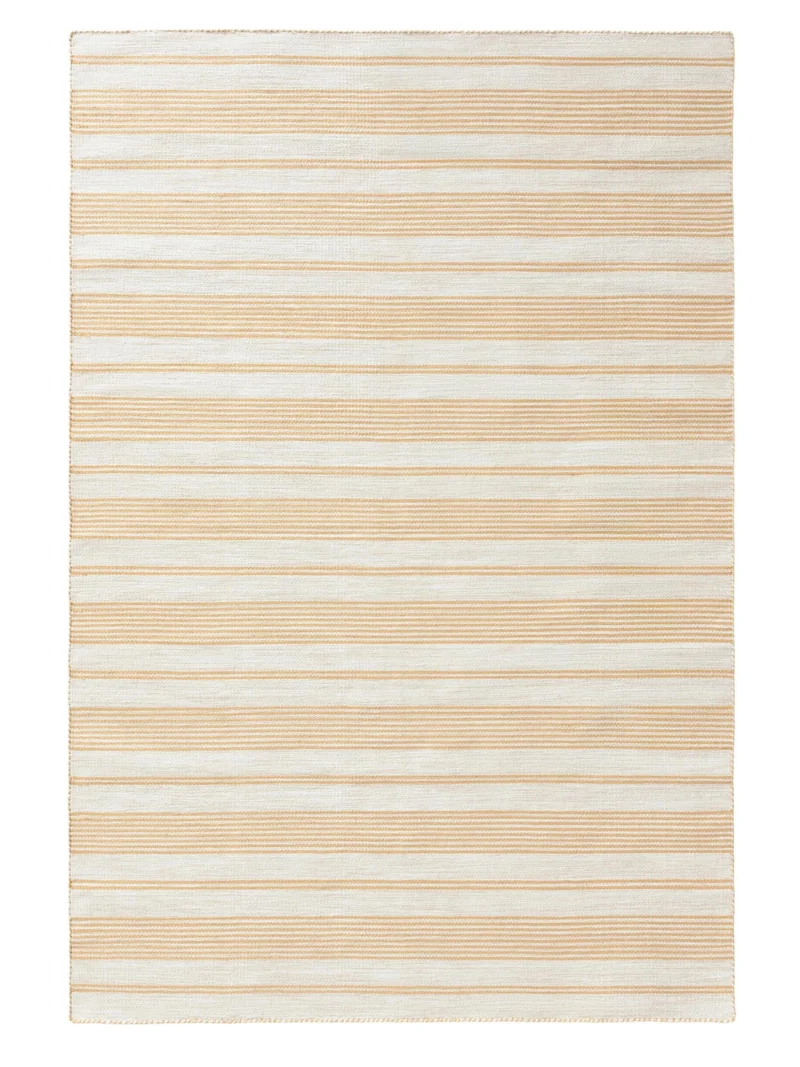 Tapis scandinave motif rayé beige et jaune d'intérieur et d'extérieur 80x150 cm