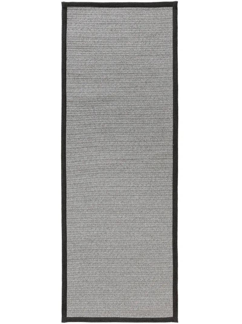 Tapis scandinave tressé de couloir gris d'intérieur et d'extérieur 70x200 cm