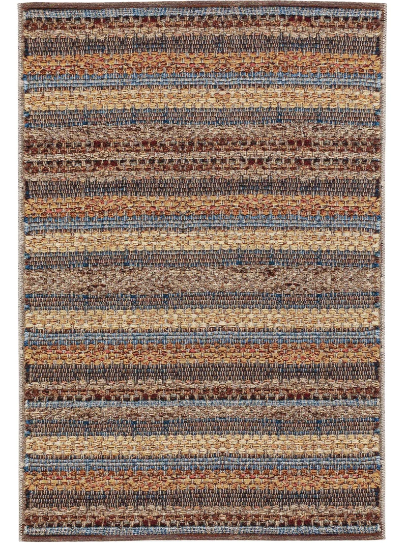 Tapis ethnique imprimé tressé multicolore d'intérieur et d'extérieur 240x340 cm