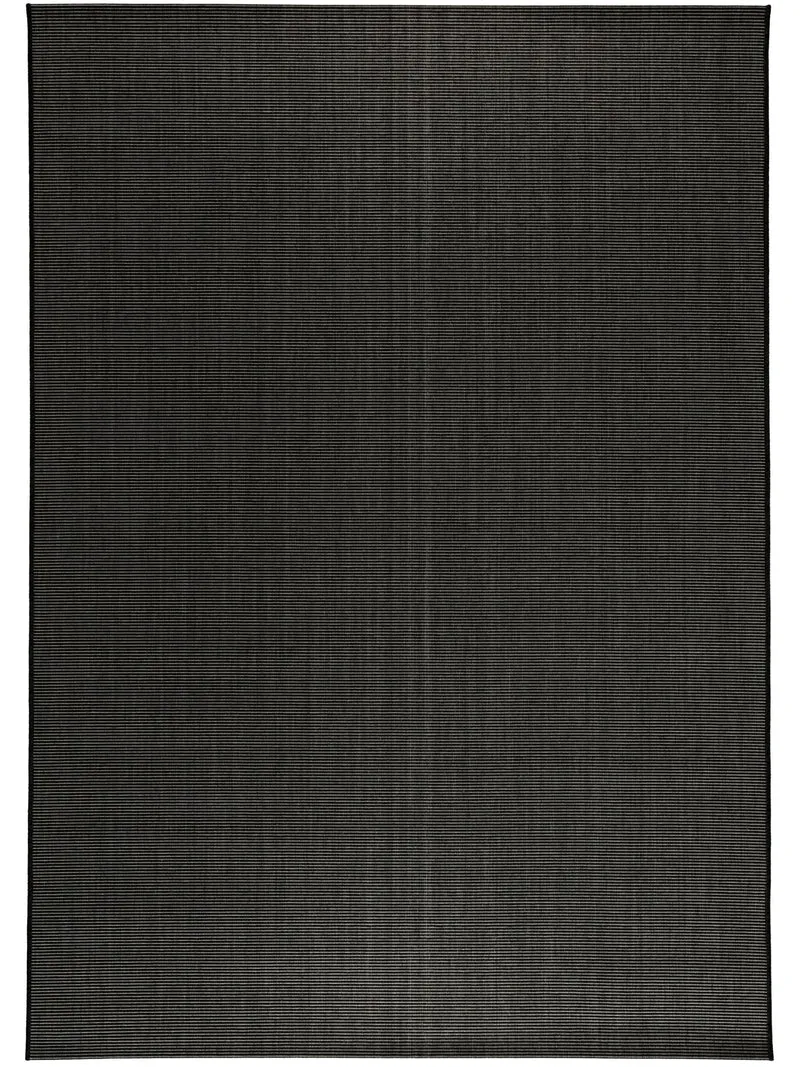 Tapis moderne uni noir d'intérieur et d'extérieur 120x170 cm