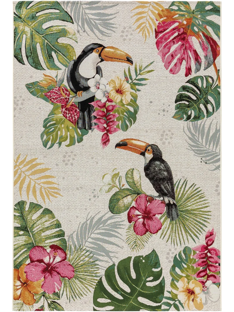 Tapis moderne motif feuille enfant multicolore d'intérieur et d'extérieur 200x285 cm