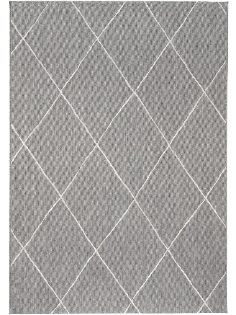 Tapis géométrique motif berbère enfant gris d'intérieur et d'extérieur 120x170 cm
