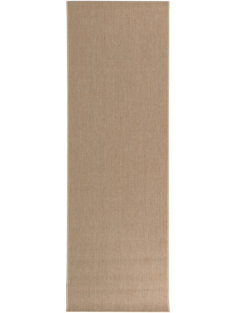 Tapis moderne uni de couloir beige d'intérieur et d'extérieur 80x240 cm